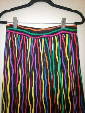 Vintage Miss O Oscar de la Renta Silk 80s Wavy Set Art To Wear Crayon Halloween